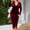 Red, variant on YHAJDS Women's Casual Dress,Plus Size Dresses Long Sleeve Dress Women's Dresses Solid Color V Neck Velvet Dress Warm Slim Elegant Formal Wear for Fall Winter