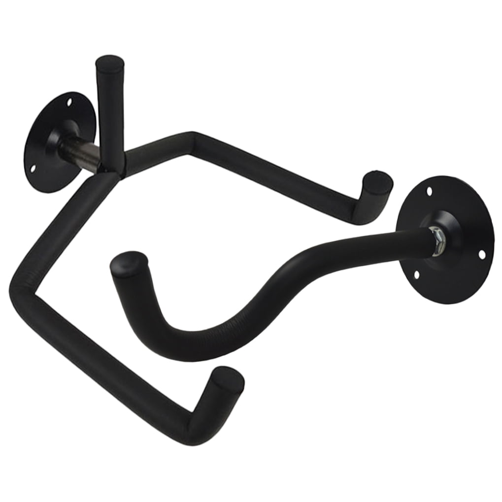 TOYMYTOY 1Set Black Guitar Wall Mount Hanger Durable Iron Horizontal Holder for Bass Ukulele