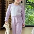 thumbnail image 4 of Thermal Underwear Set for Boys Girls Long Johns Fleece Lined Kids Base Layer Thermals Sets Boy Purple 2-3 Years, 4 of 5