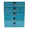 thumbnail image 5 of Desk Organizer Box, 5-Tier File Drawer Organizer 5 Drawers Blue Vintage 5-Tier Drawer Cabinet, U-shaped Holes, 5 of 22