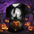 thumbnail image 6 of IAJDKMEK Halloween Men's Short Sleeve Polo Shirt - Collared Knit Shirt Breathable Summer Shirt for Holiday Wear, Daily, Golf Shirt & Costume,Black L, 6 of 7