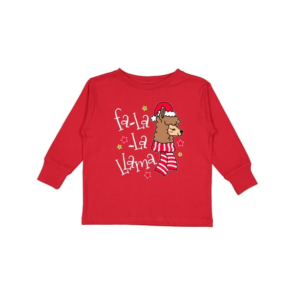 Inktastic Christmas Llama Boys or Girls Long Sleeve Toddler T-Shirt