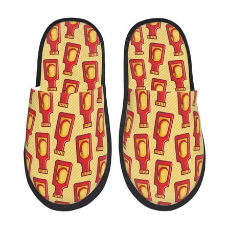 Balery Hot Chili Slient Indoor Furry Fleece Comfort House Shoes Soft Non-Slip Home Shoes Cotton slippers House Slippers-- Medium