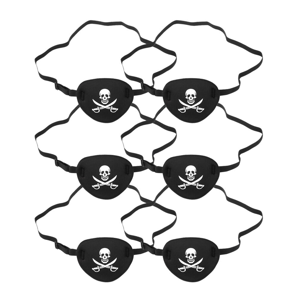 6pcs Pirate Style Eye Patches and Comfortable Single Eye Mask
