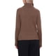 thumbnail image 3 of Blusa de suéter de cuello alto para mujeres, de manga larga, de punto acanalado, top pullover, color marrón, 3 of 6