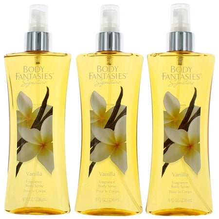 Vanilla by Body Fantasies, 3 Pack 8 oz Fragrance Body Spray for (Best Vanilla Body Spray)