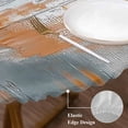 thumbnail image 4 of Abstract Gray Ombre Round Fitted Table Cover Oil Painting Abstract Waterproof Table Cloth with Elastic Edge Wipeable Tablecloth for Picnic Camping Party Fits 45"-54" Diameter, 4 of 8