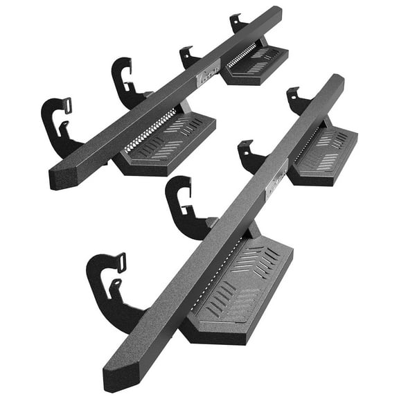 Telyswee Running Boards Drop Side Steps for 2007-2018 Chevy Silverado Crew Cab, Textured Black Truck Nerf Bars