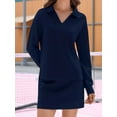 thumbnail image 3 of Two Piece Sets for Women 2025 Casual Tracksuit Sweatshirt Skorts Matching Set Lounge Tennis Jogger Sweat Suits Navy M, 3 of 7