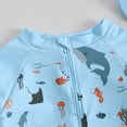thumbnail image 6 of Ymyiu Toddler Boy Bathing Suit Boys Swim Shirt Toddler Baby Boys Cartoon Long Sleeve Quick Dry Sun Protection Beach Casual Swimsuit Baby Swimsuit 6-12 Months (Sky Blue,6-12 Months), 6 of 6