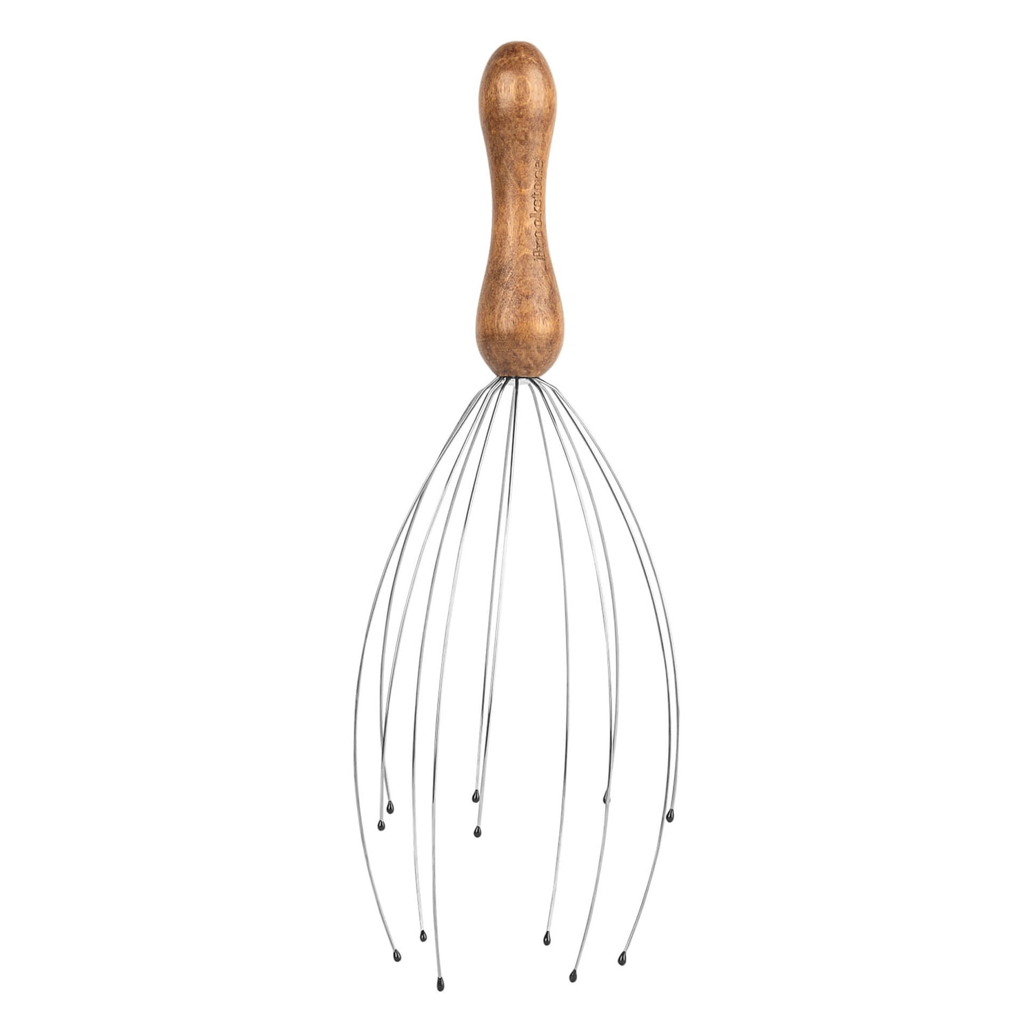 Brookstone Handheld Scalp Massager, Wood, WL1175-BRA