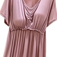 thumbnail image 4 of Wensltd Plus Size Sleepshirt for Women V Neck Solid Color Short Sleeve Nightdress With Built In Bra Comfy Outdoor Home Wear, 4 of 5