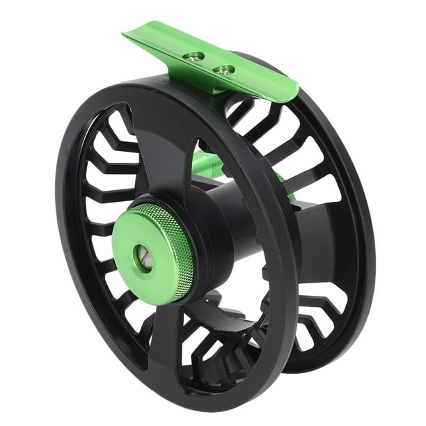 Estink Large Arbor Fly Reel, Black Green Comfortable Tactility Fly Reel With Storage Bag For Seawater
