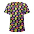thumbnail image 4 of Bowake T-Shirt Joyeuses Pâques pour Femmes, T-Shirt Graphique Œuf, Manches Courtes d'Été, Col Rond, Cadeau de Pâques, Noir 3, 4 of 7