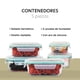 thumbnail image 3 of Juego de Contenedores Hermeticos Recipiente de Vidrio 5pzas ColorHome, 3 of 8