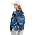 thumbnail image 2 of Xoenoiee Dolphin Heart Flower Print Girls Oversized Crew Neck Long Sleeve Sweatshirt Casual Loose Reverse Seam Side Slit Fall Pullover Top, Size 9-10 Years, 2 of 7