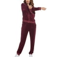 thumbnail image 2 of Puntoco Conjunto de pantalones deportivos informales con bolsillo y capucha de color sólido para mujer Puntoco Puntoco-6124, 2 of 7