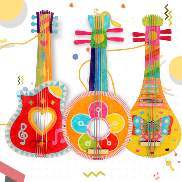 Gwong Juguete Material de guitarra Decoraciones creativas de madera Material de guitarra DIY a mano para niños Gwong 30010874