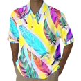 thumbnail image 1 of Wyzesi Chemise en Lin Homme Manches Courtes Chemise Mardi Manches Courtes Numéros Imprimé 3D Bouton Col Rabattu Chemise Habillée Inserts Col Plastique, 1 of 4
