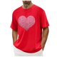 thumbnail image 1 of Tops para hombre, blusas y camisas de cuello redondo y manga corta para hombre. Camiseta/camisa informal de cuello redondo y manga corta con estampado de corazones para hombre. Tops de poliéster para, 1 of 5