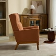 thumbnail image 4 of 26.18" Wide Modern Accent Chair,Polyester Blend High Back Reading Chair ,Upholstered Armchair Club Chair,Single Sofa with Wood Legs for Living Room,Bedroom,Reading Room,Office,Orange, 4 of 9