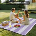 thumbnail image 4 of Purple Striped Outdoor Rug 6x9 Ft - Reversible Patio Rug Outdoor Camping Rugs, Farmhouse Vintage Stripes Washable Indoor Outdoor Area Rugs, Non-Slip Outdoor Carpet Runner for Deck/Porch, 4 of 8