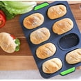 thumbnail image 1 of Bandeja para hornear mini baguettes, molde de silicona antiadherente para pan francés, molde para 8 baguettes, molde para pan, 1 of 4