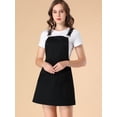 thumbnail image 2 of Falda de tirantes Allegra K vestido General con Correa Ajustable por encima de los Bolsillos de la rodilla para Mujer Negro XL, 2 of 6