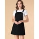 thumbnail image 2 of Falda De Tirantes Allegra K Con Correa Ajustable Por Encima De Los Bolsillos De La Rodilla Para Mujer Negro M, 2 of 6