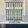 thumbnail image 3 of Kitchen Curtains 36 Inch Short - 3 Panel Set, Rod Pocket Window Curtain, Boho Floral Tribal Style, 100% Polyester for Farmhouse, Kitchen, Cafe, Bedroom, Easy Wash, 3 of 6
