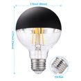 thumbnail image 2 of 3 Pack G25 LED Dimmable Light Bulb, 7W (75W Eqv.), Half Chrome Anti Glare Bulbs, UL Listed, E26 Base, Decorative Black Dipped Globe Light Bulbs for Bathroom, Vanity, Mirror, 3000K Warm White, 2 of 7