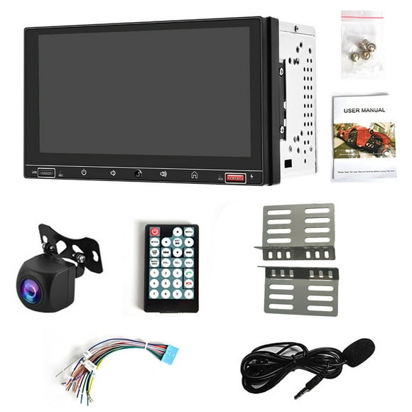 Maytalsory Metal Double Din Automotive Dashboard MP5 Player 7-inch Bluetooth-compatible 4.2 Double USB Remote Control Wireless Radio