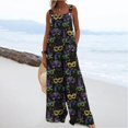 thumbnail image 2 of Moxiu Womens Mardi Gras Overalls Holiday Jumpsuits Dressy Casual Carnival Graphic Overalls Loose Wide Leg Rompers with Pockets 2025 Multicolor,XXL, 2 of 7