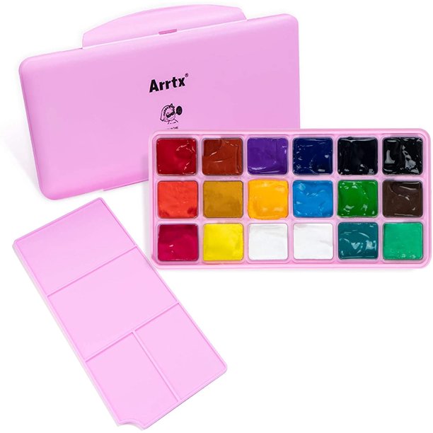 Arrtx Gouache Paint Set, 18 Colors x 30ml Jelly Cup Design Gouache with