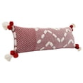 thumbnail image 3 of LR Home Heute Red Zeal Pom Lumbar Throw Pillow, 3 of 10