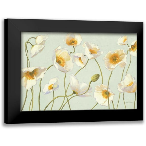 Novak, Shirley 14x11 Black Modern Framed Museum Art Print Titled - White and Bright Poppies