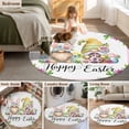 thumbnail image 5 of Round Rugs 5 Ft, Happy Easter Non Slip Area Rugs for Kitchen Bedroom Entryway, Watercolor Gnomes Eggs Flowers Botanical Spring Washable Carpet Runner Rug Floor Mats for Bedroom Home Decor, 5 of 8
