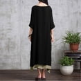 thumbnail image 4 of Nuevo Vestido Vintage Femenino Dobladillo Irregular Hem Casual Boho Suelto Largo Maxi Vestidos Tomshoo Negro/XL, 4 of 7