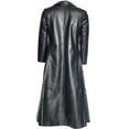 thumbnail image 2 of JURANMO Mens Casual Lapel Collar Slim Fit Faux Leather Long Jacket Biker Motorcycle Jacket,Men's 2024 Trendy Gothic Artificial Leather Coat Classic Solid Color Plus Size Jackets S-5XL, 2 of 6