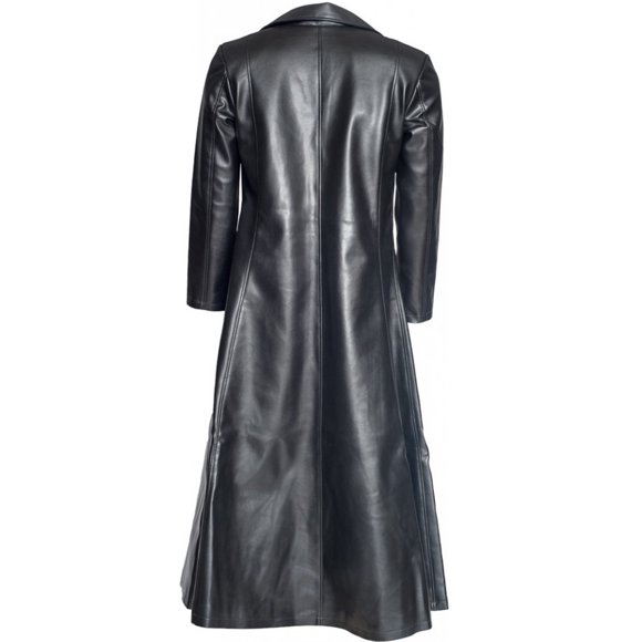 fartey Men's Plus Size Faux Leather Jacket Vintage Long Coat Trench Steampunk Gothic Jacket Overcoat Casual Lapel Duster Classic Outerwear Coats, S-5XL