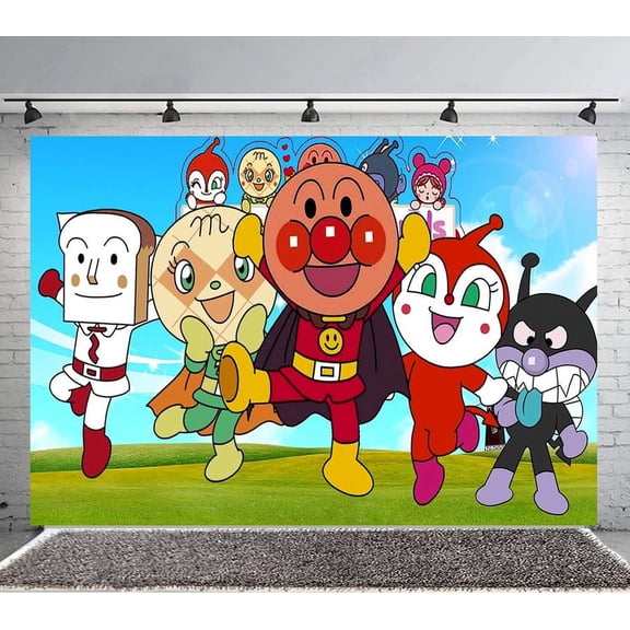 Anpanman Backdrop Banner Party Supplies Poster Movie Theme Background for Photography Birthday Decorations