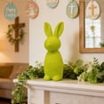 thumbnail image 4 of RICHMJ Easter Flocked Bunny Decorations - Spring Table Centerpieces for Indoor Decor - Easter Bunny Figurines Decoration for Home Party Offic,3.14*2.36*8.66in (Green), 4 of 6