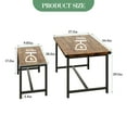 thumbnail image 3 of Kojooin 3 Piece Dining Table Set for 4, Kitchen Table with 2 Benches, Rectangular Rustic Small Space Furniture for Apartment or Studio, 3 of 8
