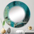 thumbnail image 2 of DESIGN ART Designart 'Liquid Universe With A Touch Of Gold II' Printed Abstract Liquid Ink Wall Mirror 20in.x30in., 2 of 5