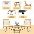 thumbnail image 2 of Tappio 3 Piece Outdoor Wicker Patio Conversation Set, Rattan Bistro Set w/Side Table, Space Saving Patio Furniture for Yard and Garden, Beige, 2 of 8