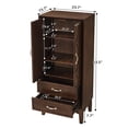 thumbnail image 6 of GZXS Pantry Cabinet with Storage, Vintage Accent Cabinet with 2 Geometric Doors and 2 Bottom Drawers, Adjustable Shelves, for Dining Area and Living Space, 23.7"L x 15.7"W x 53.5"H, Walnut, 6 of 9