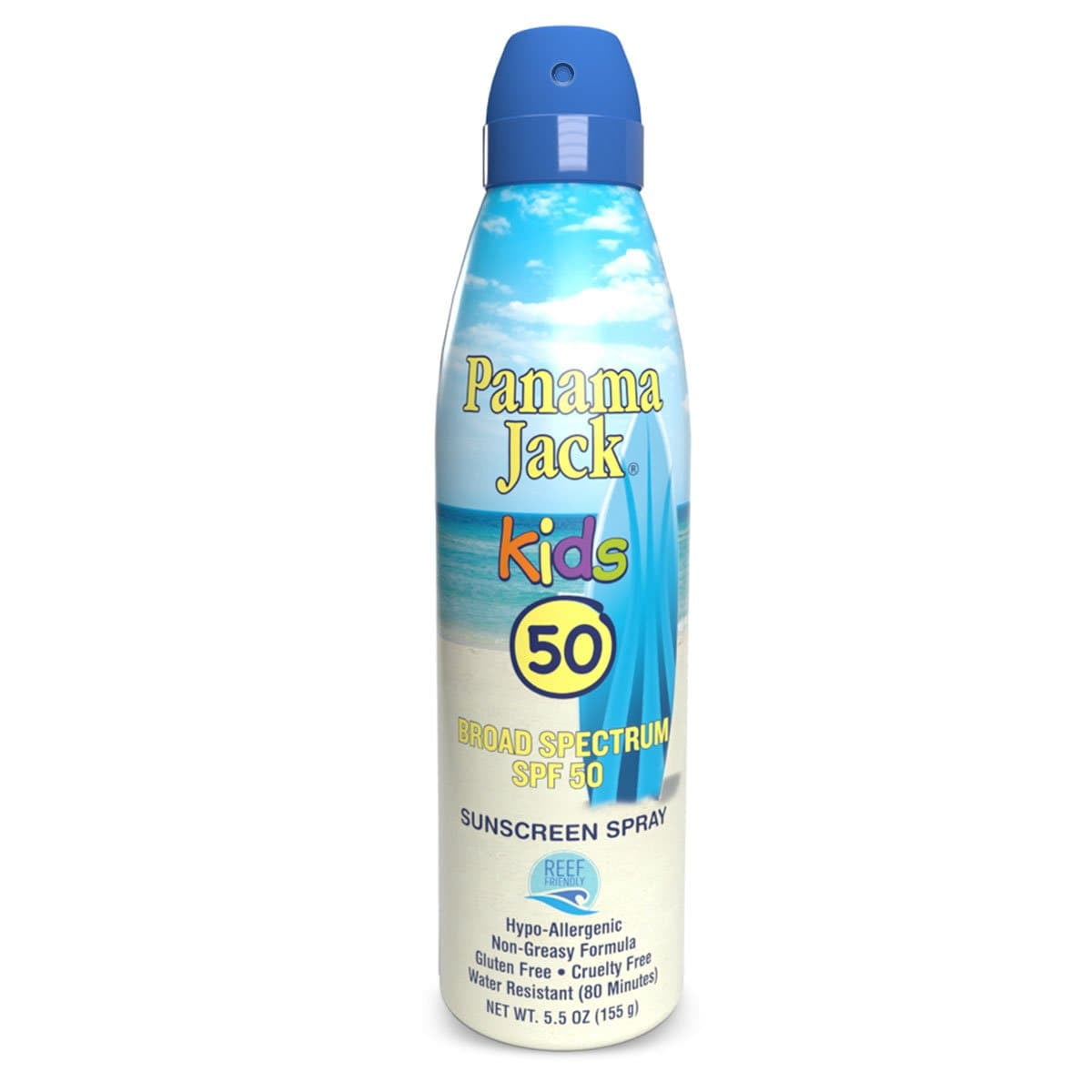 Panama Jack Kids Spray Sunscreen - SPF 50, Broad Spectrum UVA/UVB Protection, PABA, Paraben, Gluten & Cruelty Free, Water Resistant (80 Minutes), 5.5 OZ (Pack of 2)