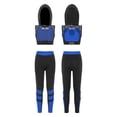thumbnail image 2 of iiniim Junior Kids 3pcs Fitness Sports Suit Gym Exercise Running Workout Set for Girls 6-16 Blue 6, 2 of 7