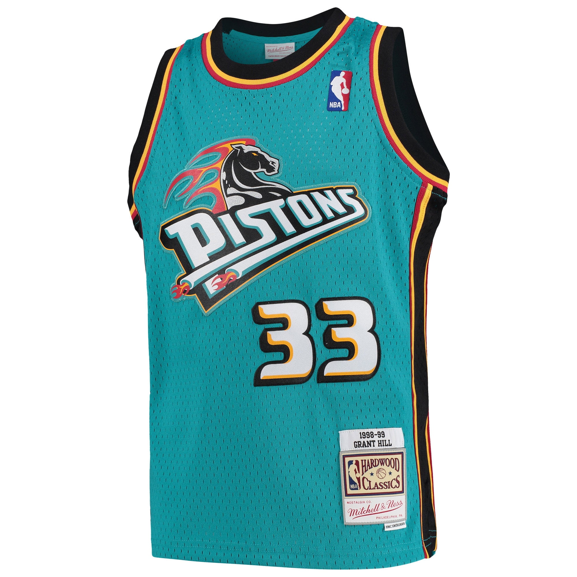 Retro Detroit Pistons Grant Hill Swingman Basketball Shorts Stitched Green 