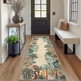 thumbnail image 2 of HOMERRY 2' x 6' Beige Green Night Jungle Print Non-Shedding Area Rug for Living Room Washable Indoor Carpet, 2 of 6